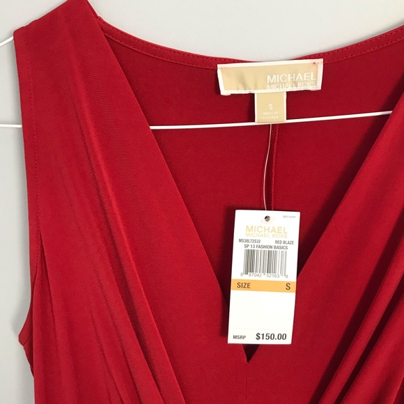 MICHAEL KORS NWT RED HIGH LOW DRESS - Picture 5 of 7